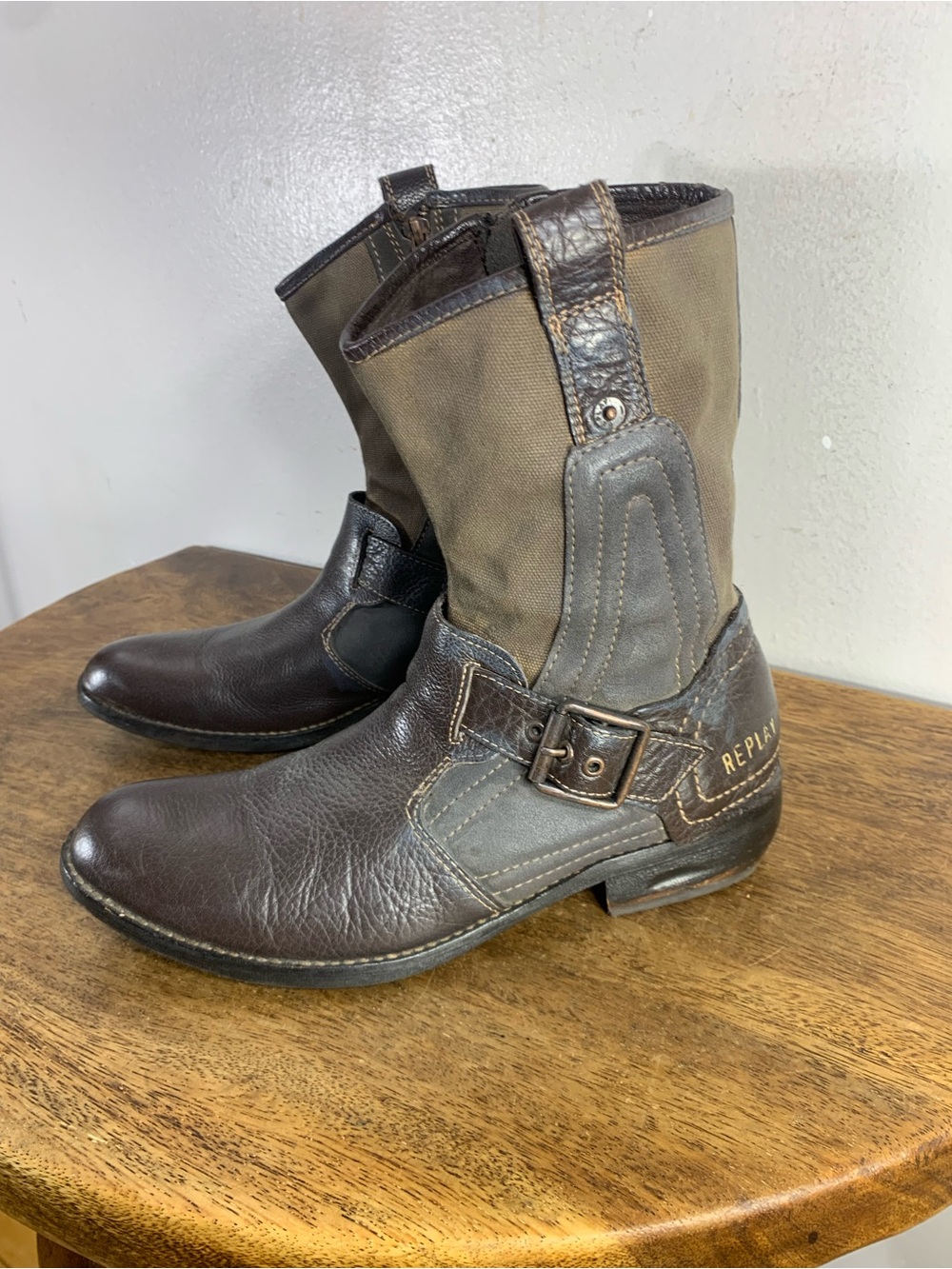 Replay combat style leather boots like new